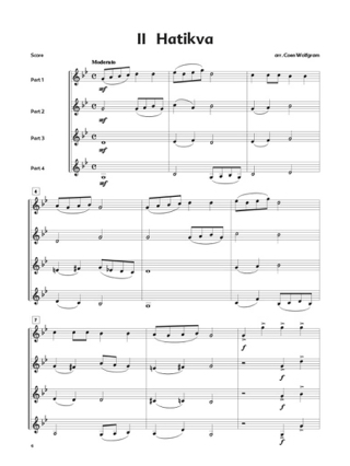 Israelian Folksongs - Clarinet quartet - Coen Wolfgram - Partition
